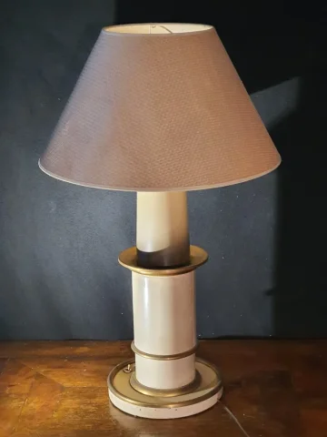 Lampe parchemin cuir ,gout Adnet .