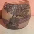 Pâte de verre Legras jardinière vase paysage.
