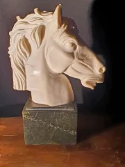 tête de cheval marbre,art déco