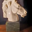 tête de cheval marbre,art déco