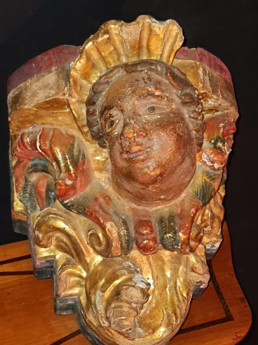 Paire de sellettes consoles XVII ,anges.