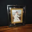 Miniature portrait jeune femme sur ivoire