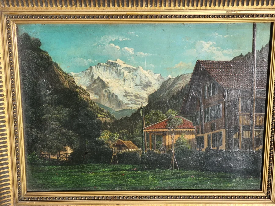 OIL ON COPPER MOUNTAIN LANDSCAPE