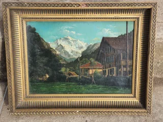 OIL ON COPPER MOUNTAIN LANDSCAPE