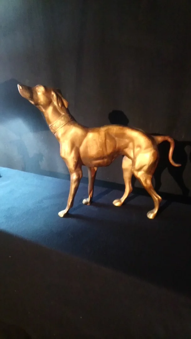 ART DECO PERIOD GILT BRONZE DOG