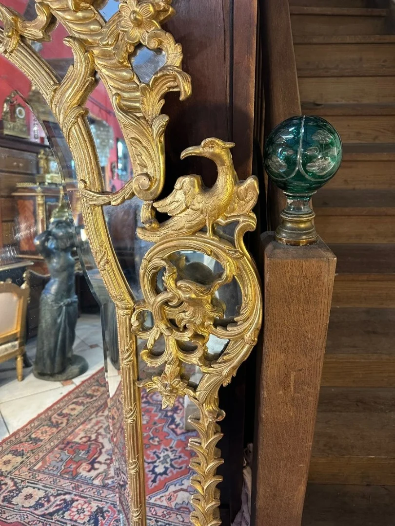 IMPORTANT MIROIR A PARCLOSES DE STYLE REGENCE EPOQUE NAPOLEON