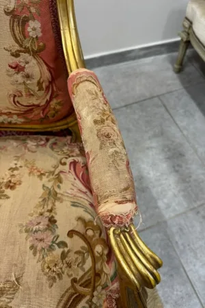SALON DE STYLE LOUIS XV TAPISSERIE D'AUBUSSON