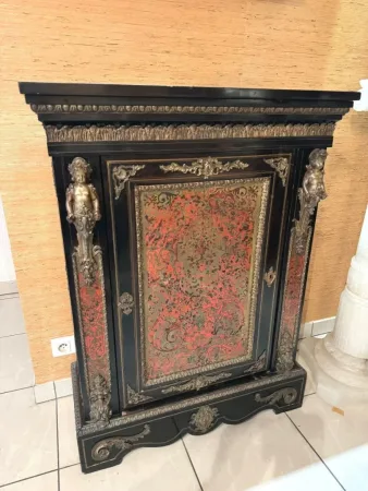 MEUBLE D APPUI MARQUETERIE BOULLE NAPOLEON III