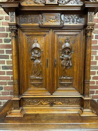 BUFFET DEUX CORPS SCULPTE RENAISSANCE