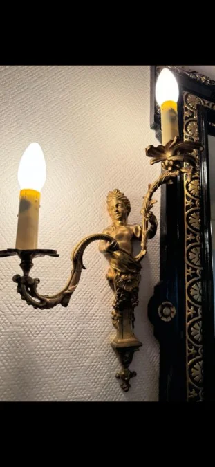 PAR DE APLIQUES ESTILO LOUIS XV