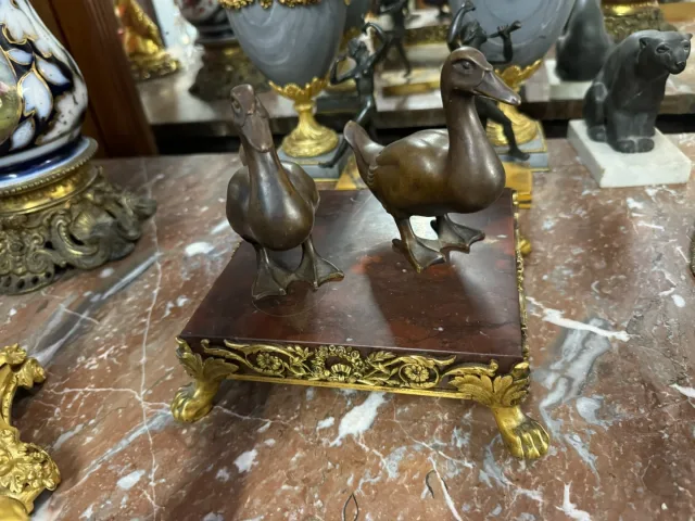 PAIRE DE CANARDS EN BRONZE Signé M. LE VERRIER