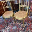 PAIRE DE CHAISES DOREES LOUIS XVI