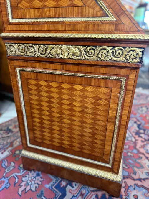 SECRETAIRE DE PENTE FORMANT VITRINE LOUIS XVI - 19ème