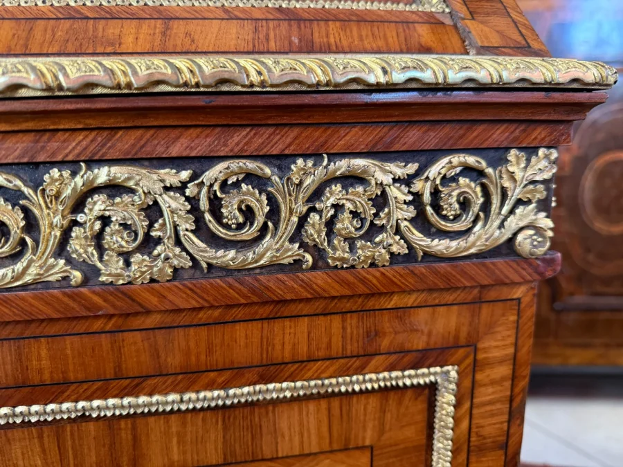 SECRETAIRE DE PENTE FORMANT VITRINE LOUIS XVI - 19ème