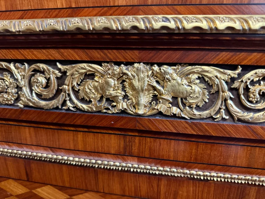 SECRETAIRE DE PENTE FORMANT VITRINE LOUIS XVI - 19ème