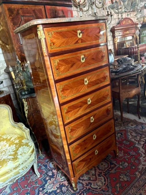 SECRETAIRE SEMAINIER ESTAMPILLE ISAAC SIMON REBOUR , EPOQUE TRANSITION , XVIII°