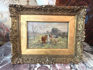 Öl auf Tafel von James DESVARREUX LARPENTEUR
