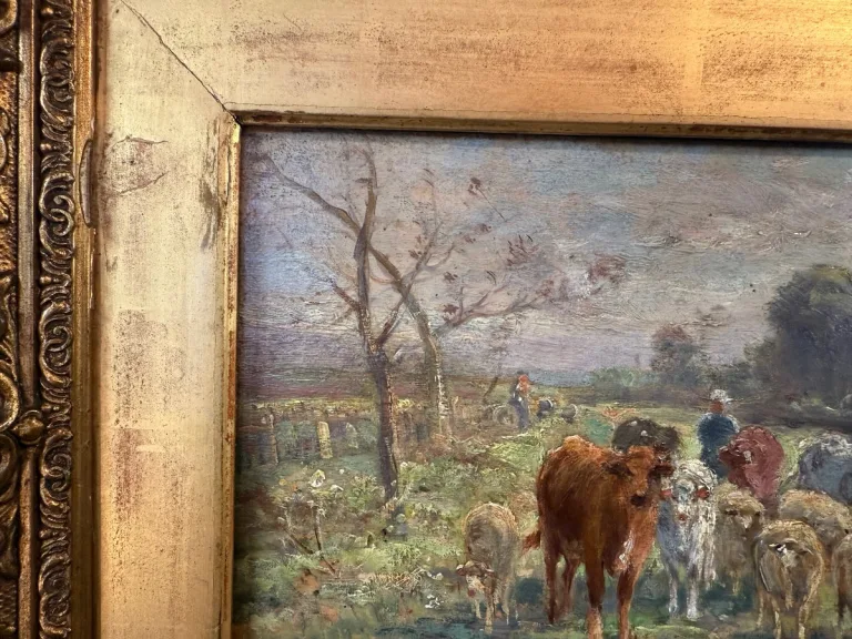 Öl auf Tafel von James DESVARREUX LARPENTEUR