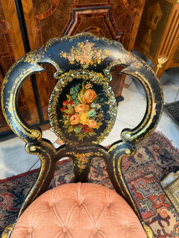COPPIA DI SEDIE A GONDOLA D'EPOCA NAPOLEONE III