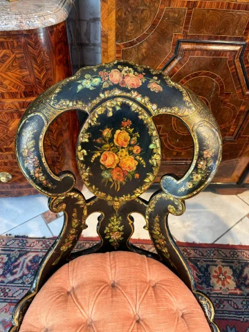 COPPIA DI SEDIE A GONDOLA D'EPOCA NAPOLEONE III
