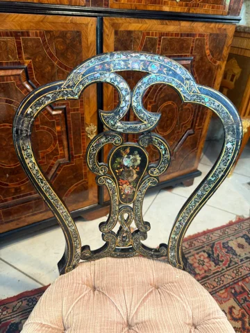 COPPIA DI SEDIE A GONDOLA D'EPOCA NAPOLEONE III