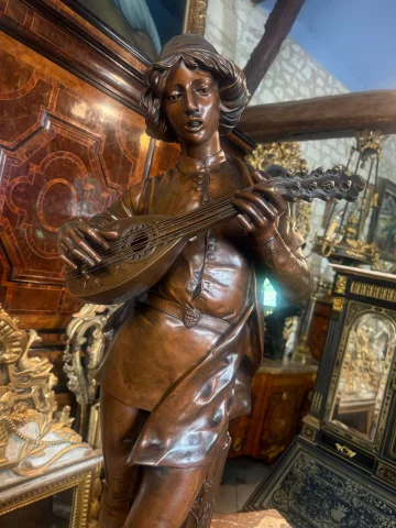 BRONCE de Paul DUBOIS (1829 – 1905) CANTANTE FLORENTINO — Muy buen estado