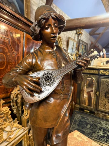 BRONCE de Paul DUBOIS (1829 – 1905) CANTANTE FLORENTINO — Muy buen estado