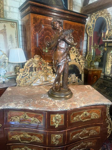 BRONCE de Paul DUBOIS (1829 – 1905) CANTANTE FLORENTINO — Muy buen estado