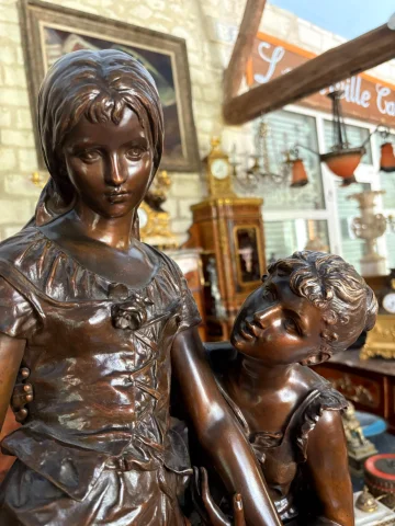 BRONZE «春之女》 伊波利特·弗朗索瓦·莫罗（Hippolyte François MOREAU，1832-1927） — 状态极佳