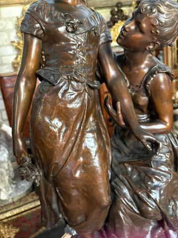 BRONZE «春之女》 伊波利特·弗朗索瓦·莫罗（Hippolyte François MOREAU，1832-1927） — 状态极佳