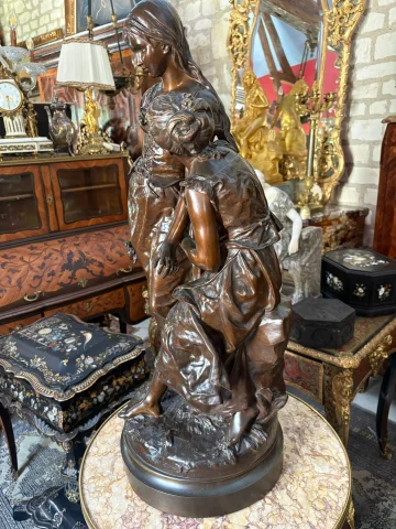 BRONZE «春之女》 伊波利特·弗朗索瓦·莫罗（Hippolyte François MOREAU，1832-1927） — 状态极佳
