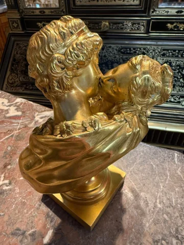 Brons 'Le Baiser' naar Houdon — Goede staat