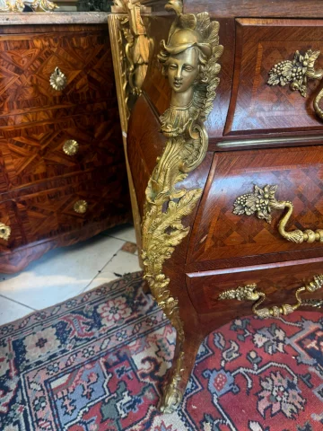 Louis XV Style Marquetry Chest of Drawers — Good condition