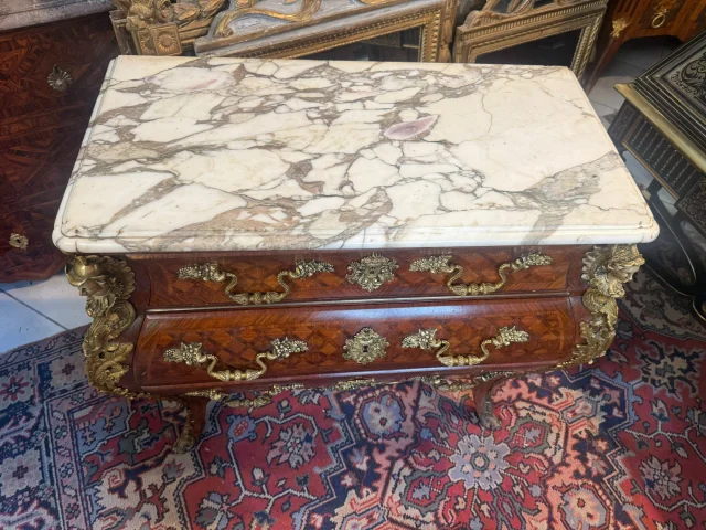 Louis XV Style Marquetry Chest of Drawers — Good condition