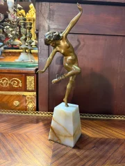 COLINET Claire（1880/1950）ブロンズ《蛇と踊り子》