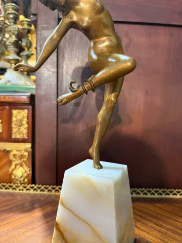 COLINET Claire（1880/1950）ブロンズ《蛇と踊り子》 — 良好な状態