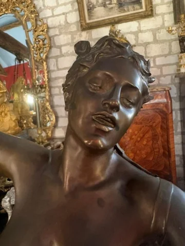 BRONS - Félix CHARPENTIER (1858-1924) "La Chanson" — Goede staat