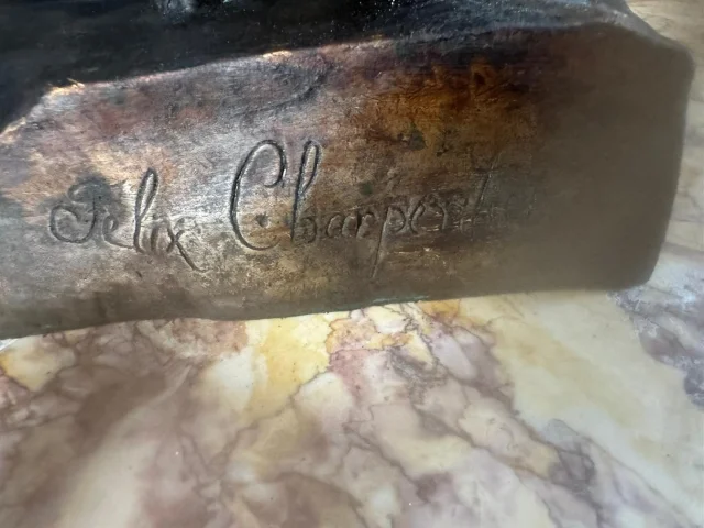 BRONS - Félix CHARPENTIER (1858-1924) "La Chanson" — Goede staat