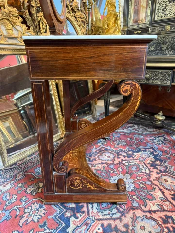 Kaptafel uit het Charles X-tijdperk met uitklapbaar schrijfgedeelte — Goede staat