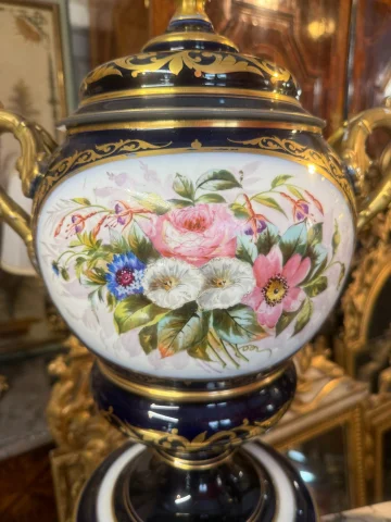 PAAR APOTHEKERSPOTTEN OF GEDEKTE VAZEN, NAPOLÉON III — Goede staat