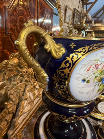 PAAR APOTHEKERSPOTTEN OF GEDEKTE VAZEN, NAPOLÉON III — Goede staat