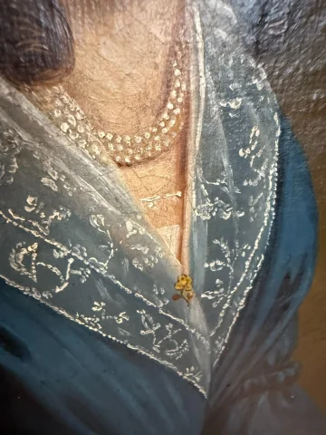 19th-Century Oil on Canvas of a Young Woman — Good condition