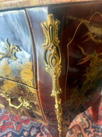 Louis XV Stijl Sauteuse Commode met Chinese Lak — Goede staat