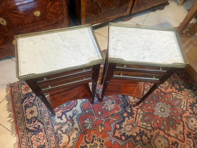 Pair of Louis XVI Style Bedside Tables — Good condition