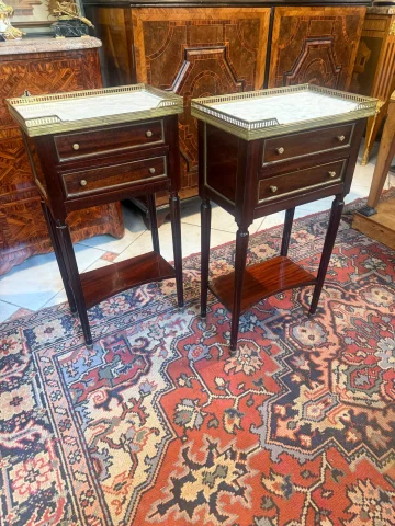 Pair of Louis XVI Style Bedside Tables — Good condition