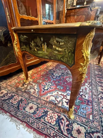 LOUIS-XV-STIL SCHREIBTISCH MIT BIBLIOTHEKSAUFSATZ UND ARBEITSKABINETT — Guter Zustand
