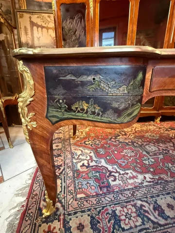 LOUIS-XV-STIL SCHREIBTISCH MIT BIBLIOTHEKSAUFSATZ UND ARBEITSKABINETT — Guter Zustand