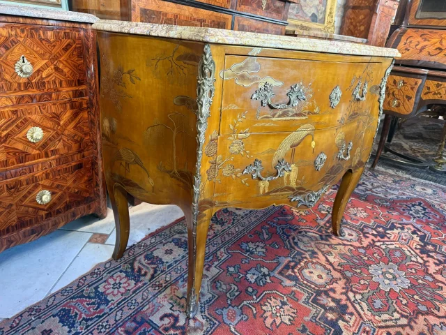 Louis XV Stijl Commode in Chinoiserie Lak — Goede staat