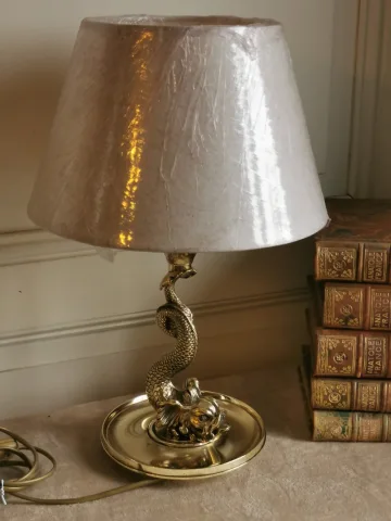 Lampe dauphin en bronze