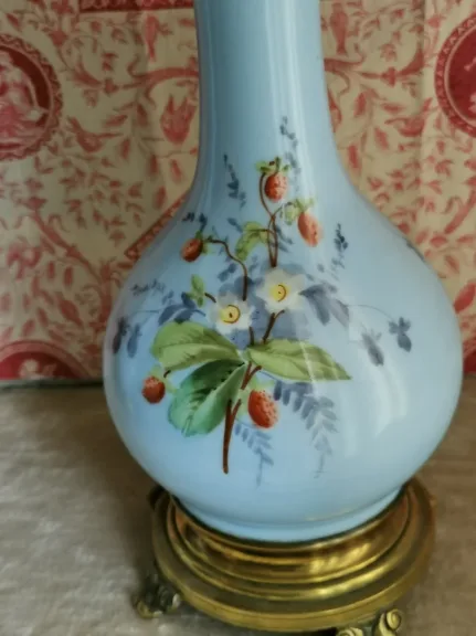 PAREJA DE LÁMPARAS DE PORCELANA LATÓN Y BRONCE